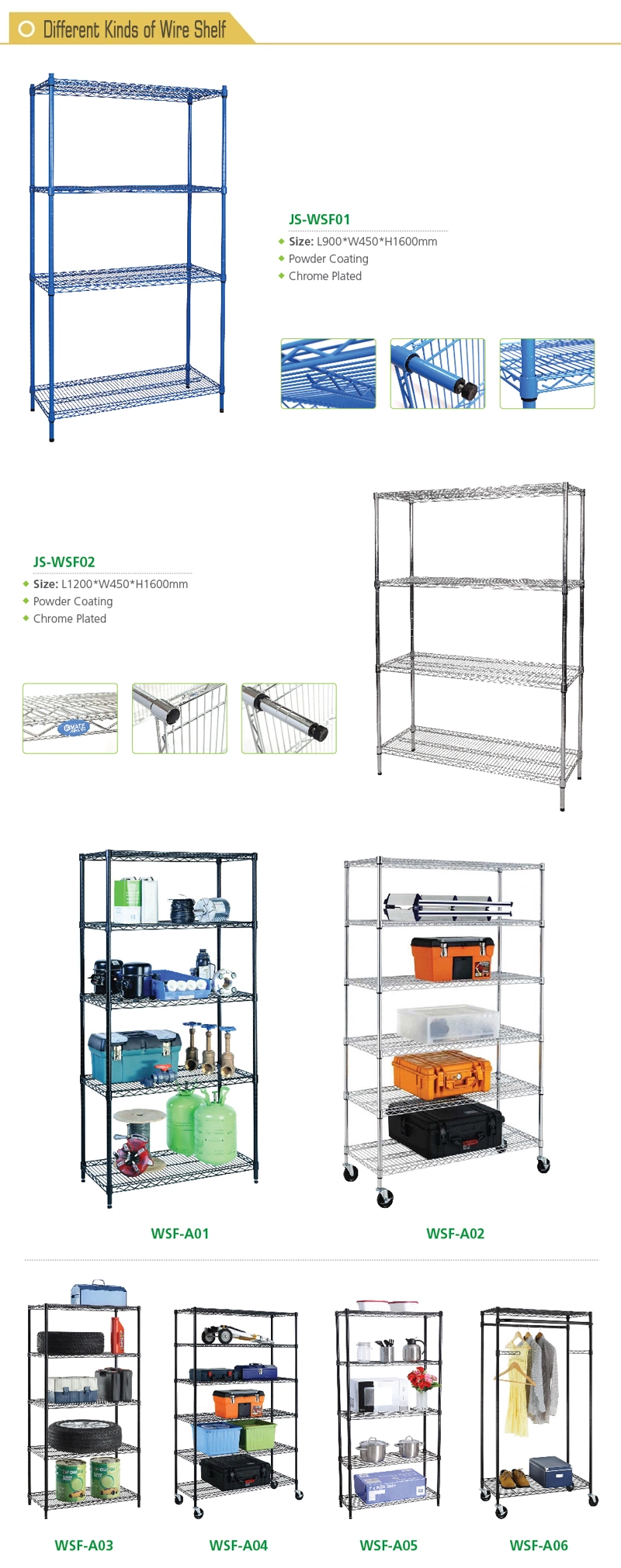 Hot Selling Chrome Kitchen Steel Display Wire Shelving