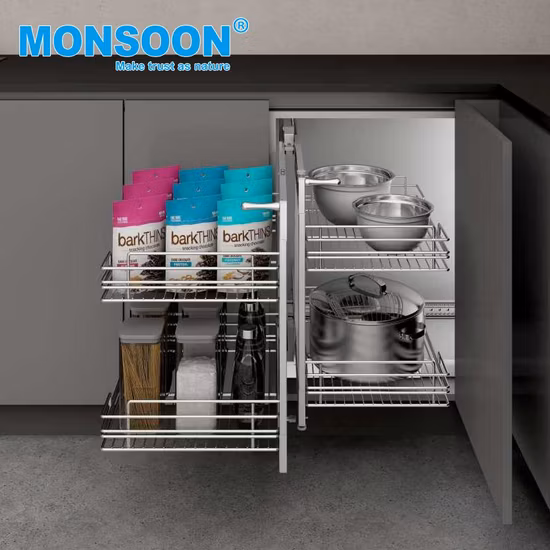 スチール製キッチン収納ソフトクローズコーナーパントリー