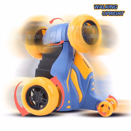 充電式リモコンフリップスピニングカーおもちゃ男の子ローリングラジコンカーミュージカル 360 度回転車両クールな点滅ライト子供のための RC スタントカー