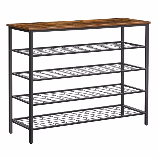 Morden Matel Wood 2 段シューズオーガナイザー収納ラック